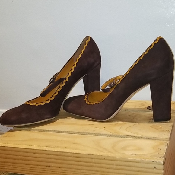 Franco Sarto Chocolate Suede Mary Jane Heel - Picture 8 of 9